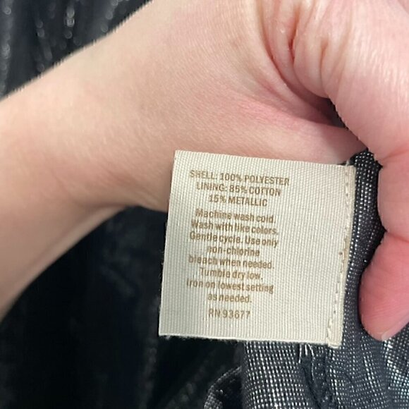 DECREE Black Silver Metallic Shimmer Tulle Elastic Waist Mini Tutu A-Line Skirt - Picture 9 of 15